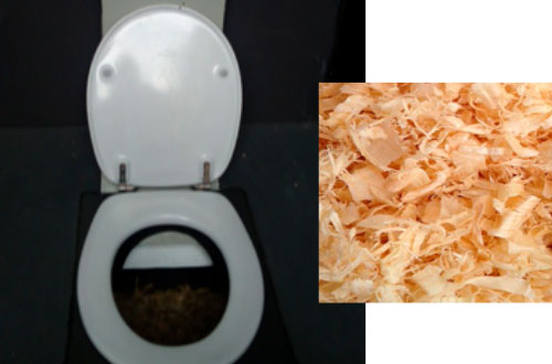 Sensible à l’écologie et à la valorisation de nos déchets, nous avons mis en place sur notre site un prototype de toilette sèche avec un système innovant de distribution de sciure et de copeaux de bois.