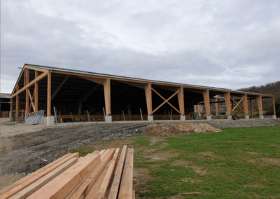 Charpente bois massif, laméllé collé, douglas bâtiment agricole privé CERIZOLS 2018 (4)