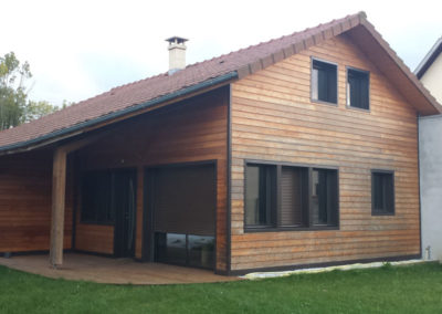 Extension d'une maison en ossature bois bardage bois mélèze à Séméac dans les Hautes-Pyrénées