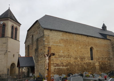 Rénovation église toiture ardoise aux clous BENAC